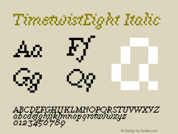TimetwistEight Italic Macromedia Fontographer 4.1.2 02.11.2009图片样张