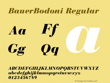 BauerBodoni Regular 001.000图片样张