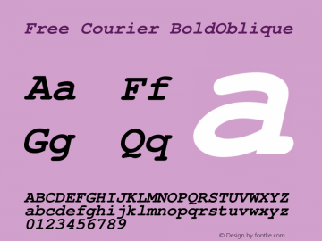 Free Courier BoldOblique Version 1.06图片样张