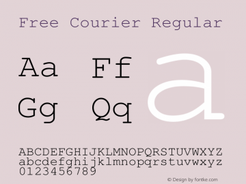 Free Courier Regular Version 1.06 Font Sample