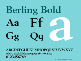 Berling Bold Version 1.00图片样张