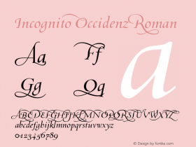 Incognito Occidenz Roman 001.000 Font Sample