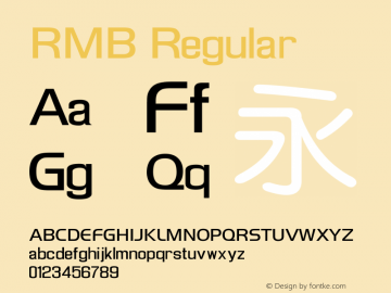 RMB Regular Version 7.77 May 11, 2009 Font Sample