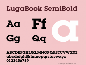 LugaBook SemiBold 1.000 Font Sample