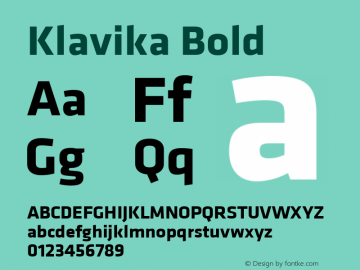 Klavika Bold Version 3.003 Font Sample