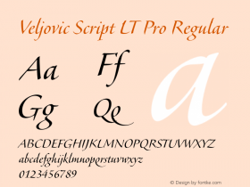 Veljovic Script LT Pro Regular Version 1.00图片样张