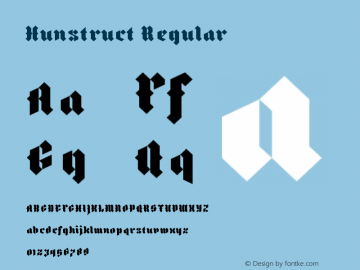 Hunstruct Regular Version 1.0 Font Sample