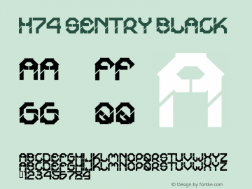 H74 Sentry Black Fontographer 4.7 12/4/09 FG4M­0000020070 Font Sample