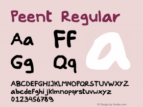 Peent Regular Version 1.000 Font Sample