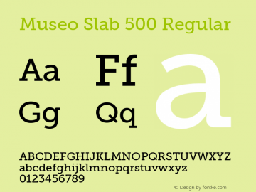 Museo Slab 500 Regular Version 1.000 Font Sample