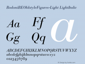 BodoniBEOldstyleFigures-Light LightItalic Version 1.00图片样张