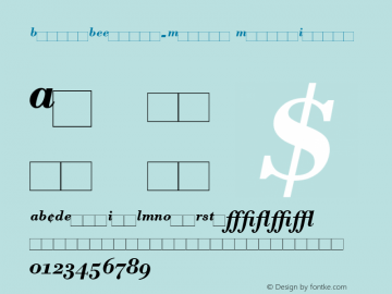 BodoniBEExpert-Medium MediumItalic Version 1.00 Font Sample