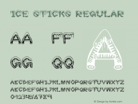 ice sticks Regular Unknown Font Sample