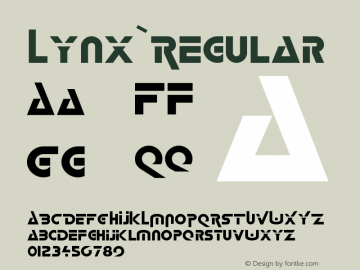 Lynx Regular 001.001 Font Sample