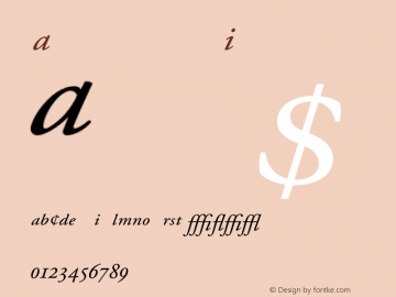 Adobe Garamond Italic 001.002 Font Sample