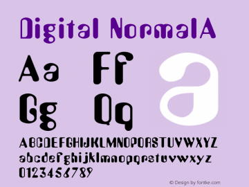 Digital NormalA Version 1.000 Font Sample