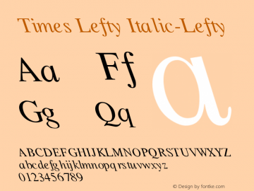 Times Lefty Italic-Lefty Version 001.001图片样张