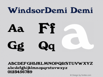 WindsorDemi Demi Version 001.001 Font Sample