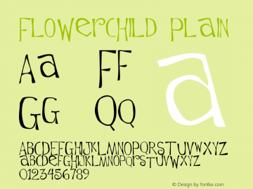 Flowerchild Plain Version Altsys Fontographer Font Sample