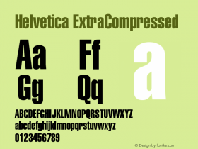 Helvetica ExtraCompressed Version 001.000 Font Sample