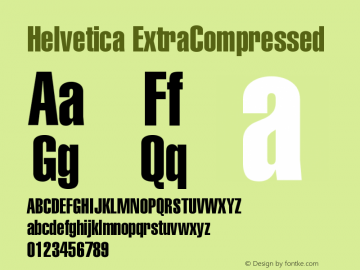 Helvetica ExtraCompressed Version 001.000图片样张