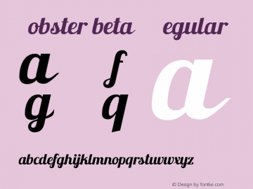 Lobster beta 6 Regular 0.006 Font Sample