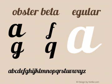 Lobster beta 7 Regular 0.007 Font Sample