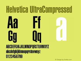 Helvetica UltraCompressed Version 001.000 Font Sample