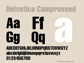 Helvetica Compressed Version 001.000 Font Sample