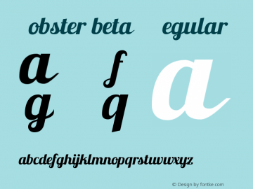 Lobster beta 8 Regular 0.008 Font Sample