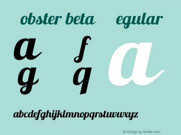 Lobster beta 9 Regular 0.009 Font Sample