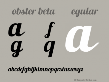 Lobster beta 11 Regular 0.011 Font Sample