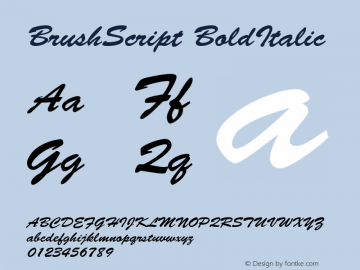 BrushScript BoldItalic 1.0图片样张