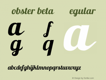 Lobster beta 12 Regular 0.012 Font Sample