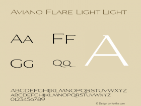 Aviano Flare Light Light Version 1.000 2010 initial release Font Sample