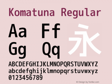 Komatuna Regular Version There is no here Font Sample