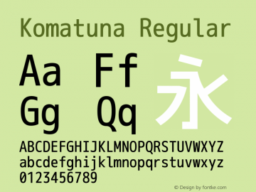 Komatuna Regular Version There is no here Font Sample