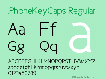 .PhoneKeyCaps Regular 3.1d1e1 Font Sample
