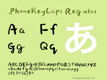 .PhoneKeyCaps Regular 9.0d2e1 Font Sample