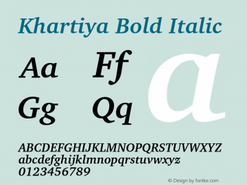 Khartiya Bold Italic Version 0.1图片样张