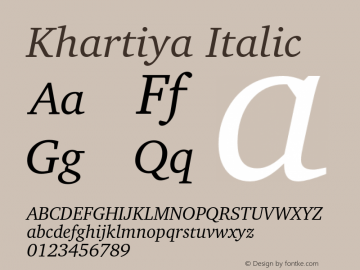 Khartiya Italic Version 0.1图片样张
