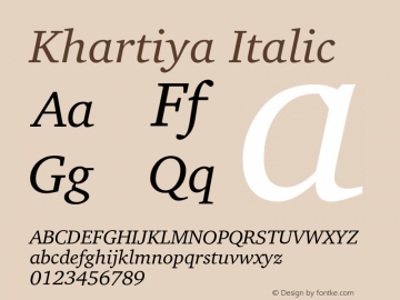 Khartiya Italic Version 0.3图片样张