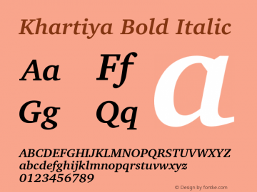 Khartiya Bold Italic Version 0.4.1图片样张