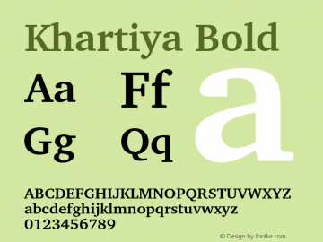 Khartiya Bold Version 1.0 Font Sample
