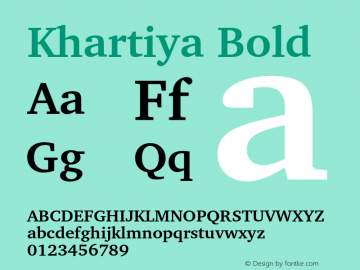 Khartiya Bold Version 1.0.1 Font Sample