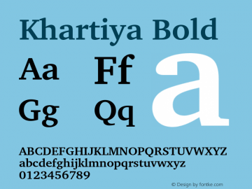 Khartiya Bold Version 1.0.1 Font Sample