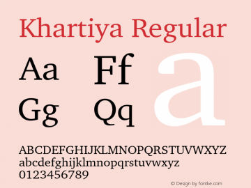 Khartiya Regular Version 1.0.2 Font Sample