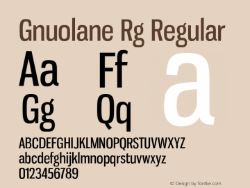 Gnuolane Rg Regular Version 2.003 Font Sample