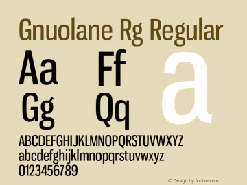 Gnuolane Rg Regular Version 2.003 Font Sample