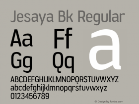 Jesaya Bk Regular Version 1.000 Font Sample